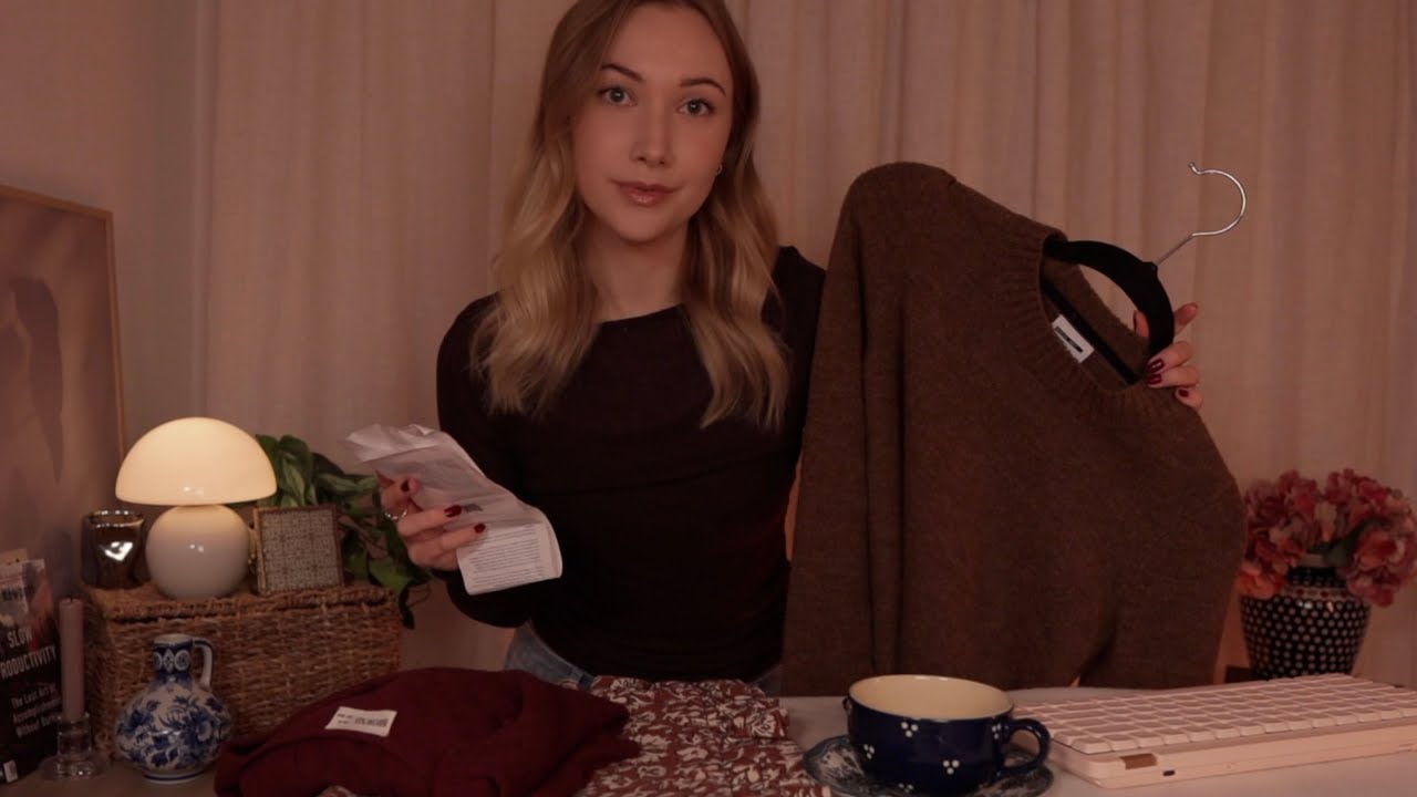ASMR Thrift Store Checkout Roleplay | fabric sounds, keyboard typing, soft spoken 🧺🍂✨