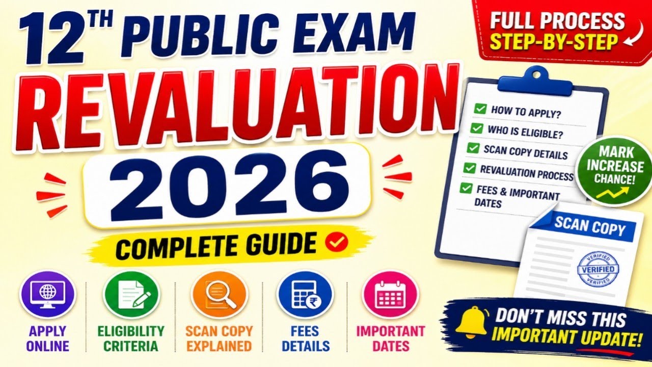 12th Public Exam Revaluation 2026 Full Process 🔥 | Who Can Apply? Scan Copy & Fees Details | 2026