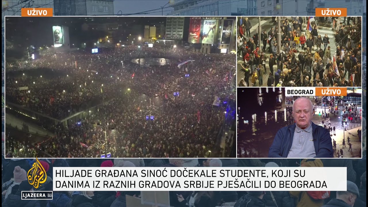 Janjić: Neformalna procjena je da je 400 do 500 hiljada ljudi na protestu u Beogradu
