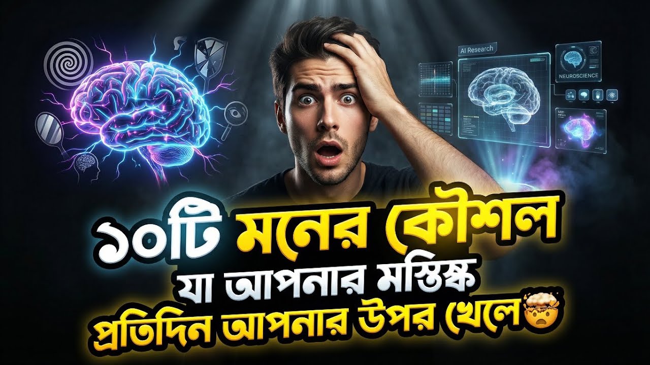 তোমার মস্তিষ্কের ১০টা গোপন খেলা! 🤯প্রতিদিন এগুলো তোমার মন নিয়ন্ত্রণ করে। 🧠💥