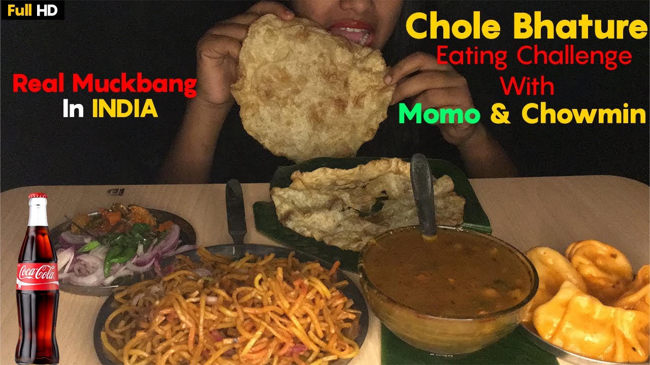 Real- Muckbang | Eating Challenge | Chole Bhature | MoMo & Chow Mein | Junk Food | By - Anny ASMR |