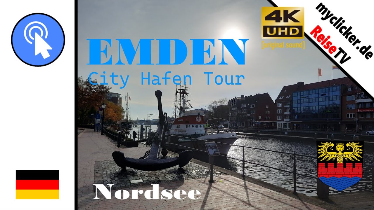 Nordsee Emden Hafen Tour uhd 4k dji vuze original real sound Germany city