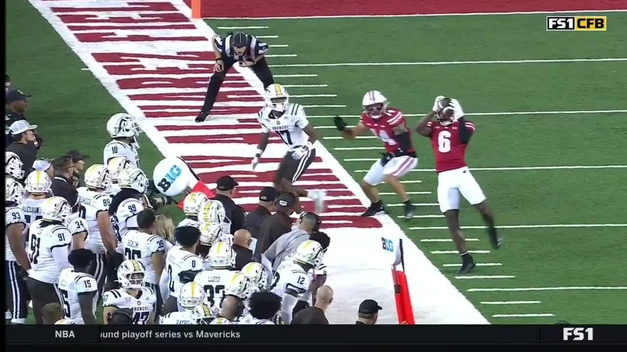Xavier Lucas Gets the Pick and Feet Down to Seal the Win vs. Western Michigan | Wisconsin Football