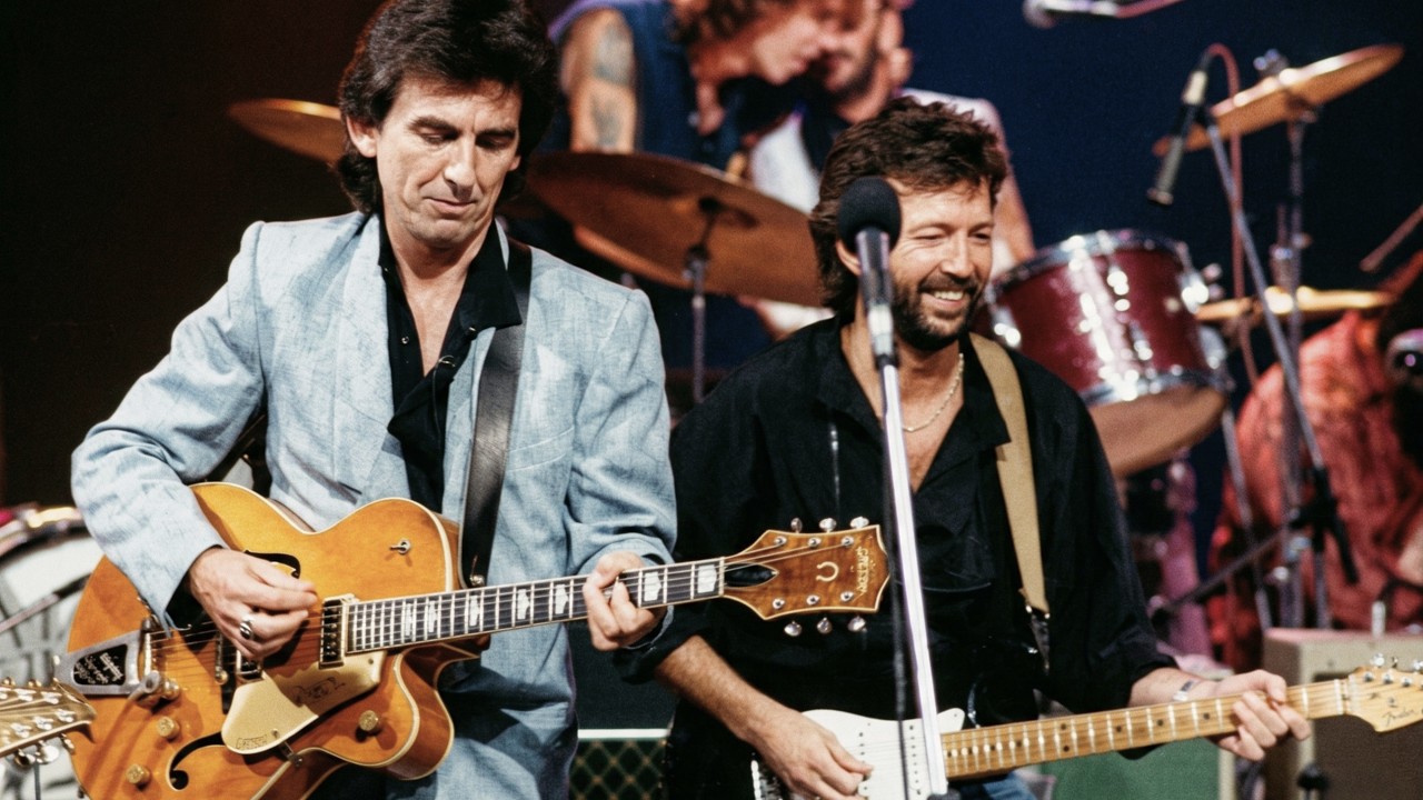 Carl Perkins w/ Eric Clapton, George Harrison - Blue Suede Shoes 9/9/1985 Capitol Theatre (Official)