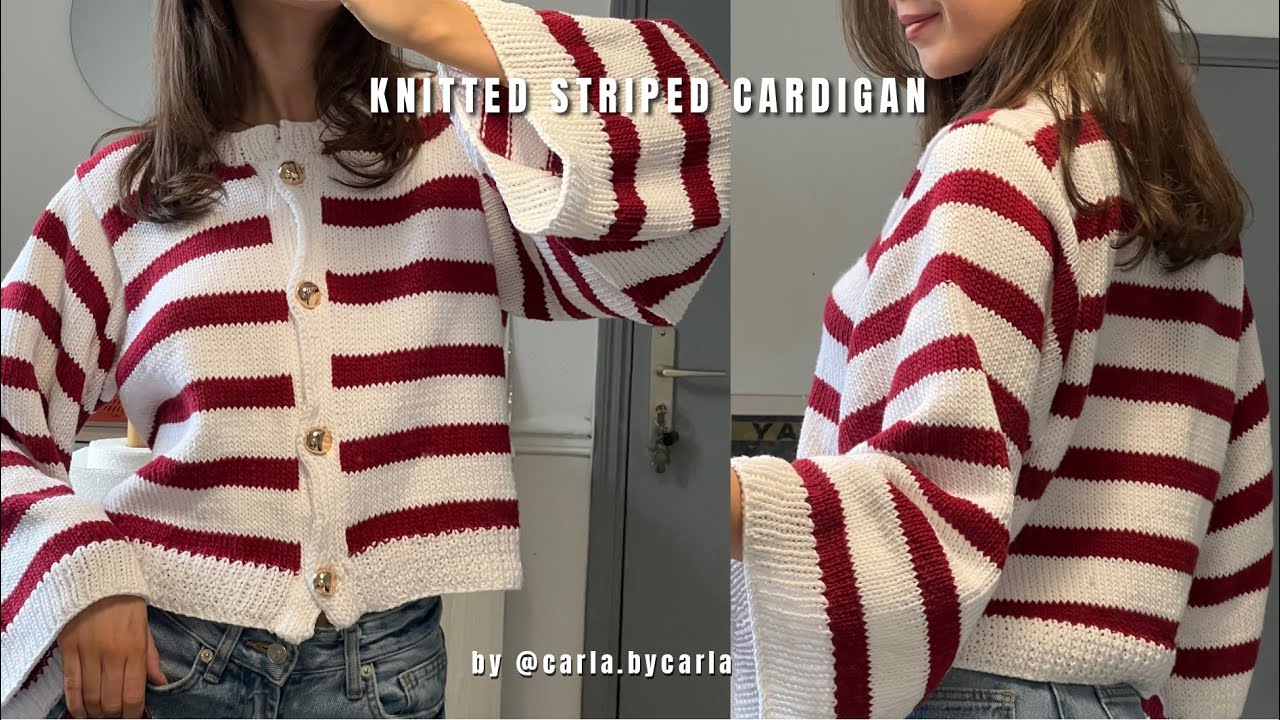 Knitted Striped Cardigan Tutorial ( How to + Pattern)