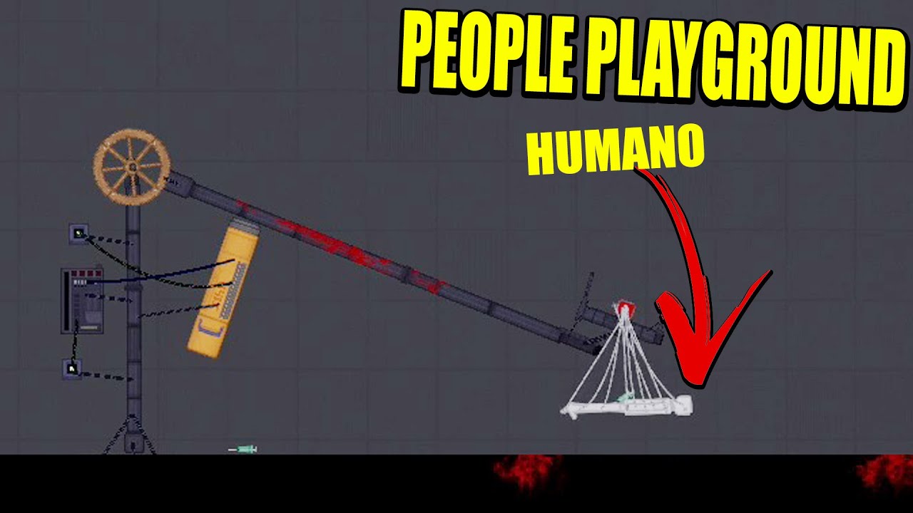 TREBUCHET HUMANO, LANZAHUMANOS 3090 - PEOPLE PLAYGROUND | Gameplay Español