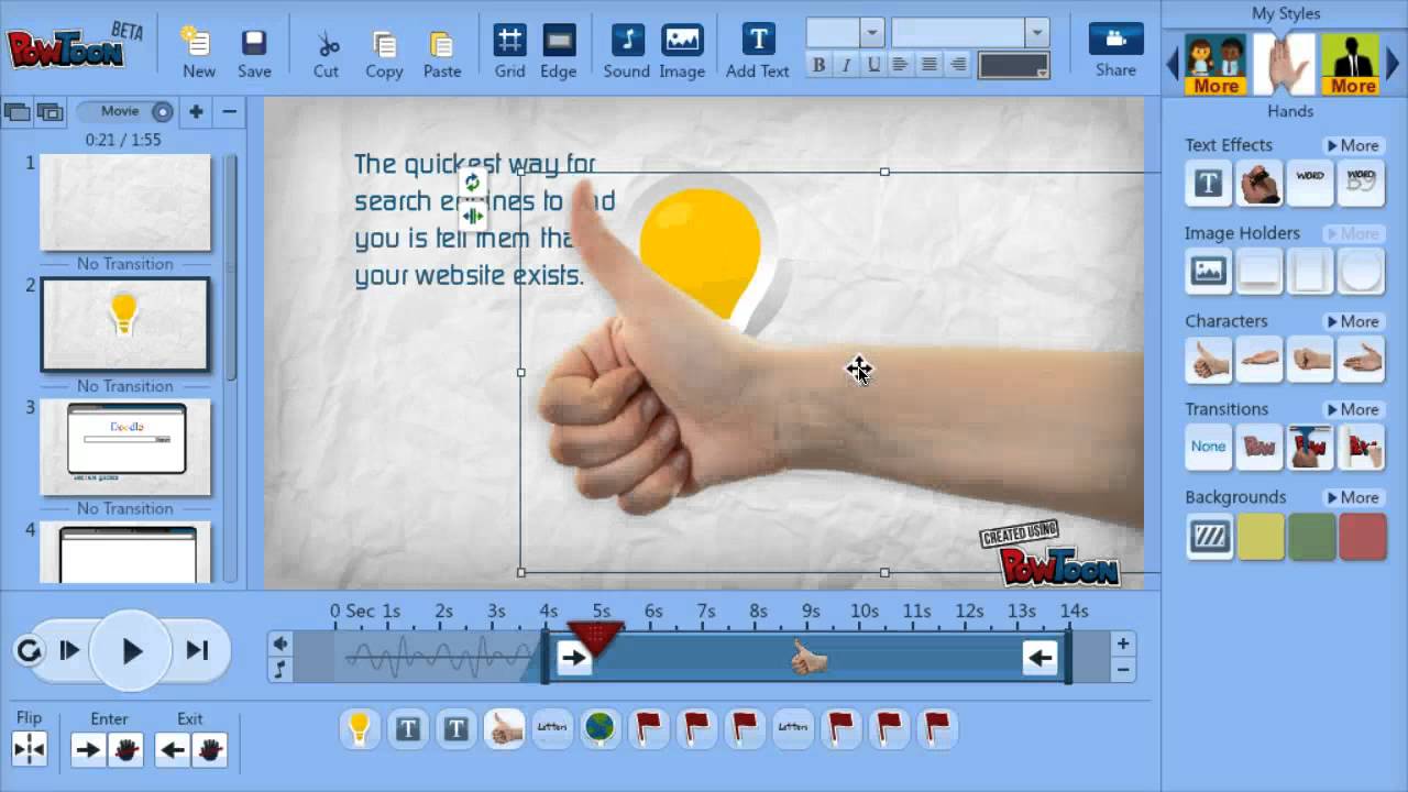 Editing a PowToon