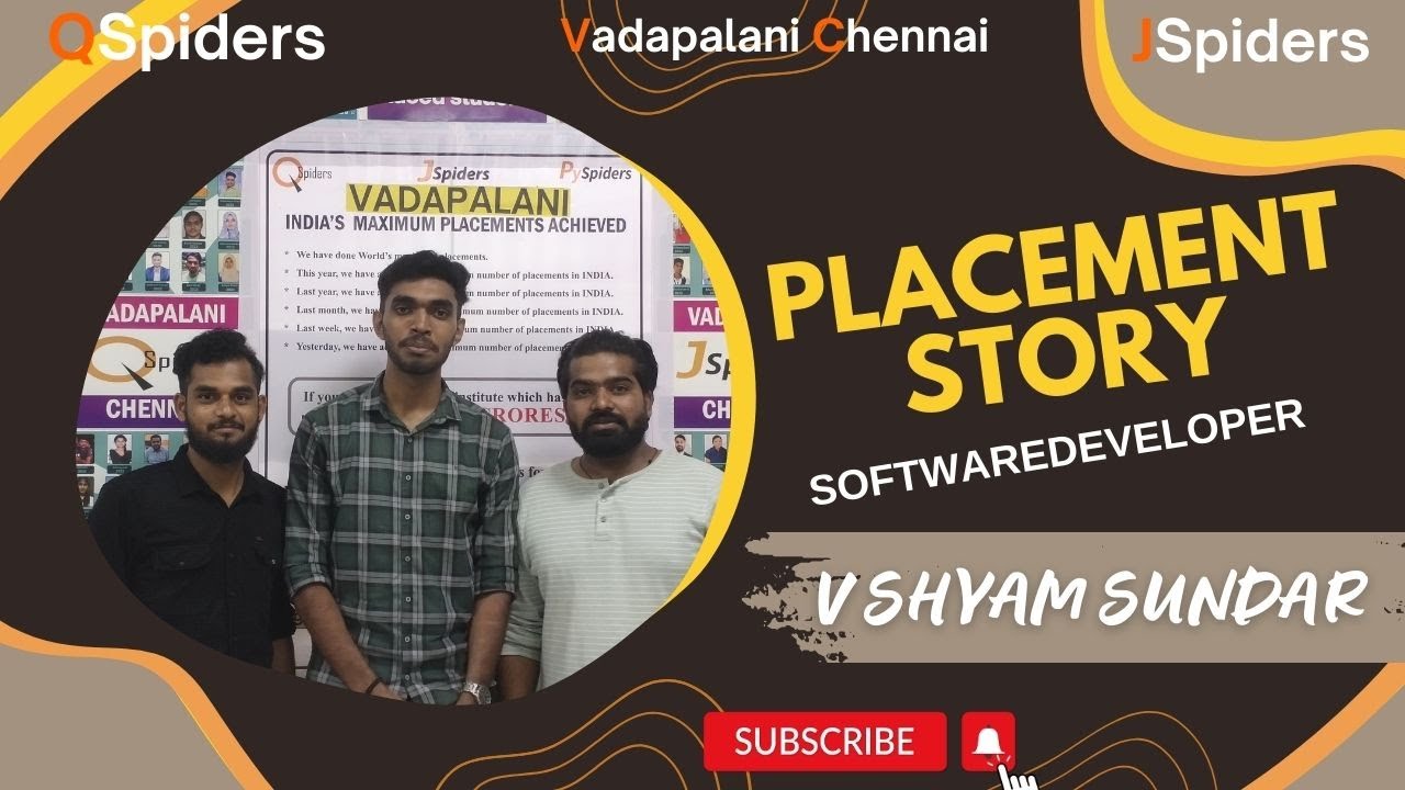 Success story of Mr.Shyam Kumar V as a software Engineer  Qspiders vadapalani Chennai.
