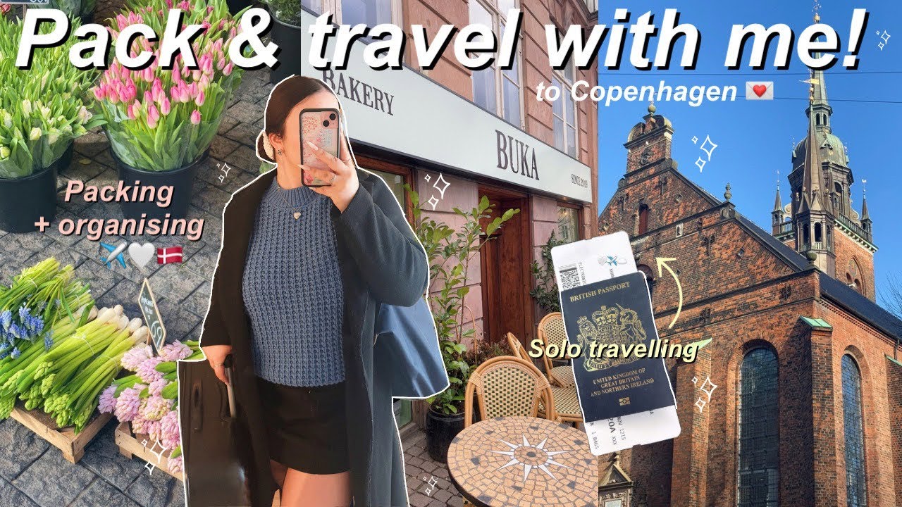 Pack and travel with me to COPENHAGEN! ✈️ 🇩🇰| Solo travelling + packing & organising