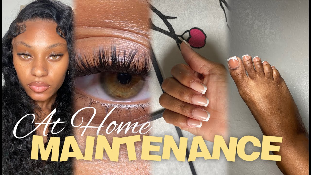 At Home Maintenance Routine! Wig Install,Lash Clusters,Nail Press-ons ,Toe Press-ons