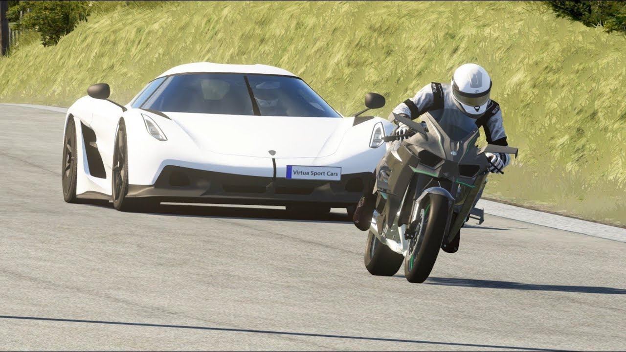 Kawasaki Ninja H2R vs Koenigsegg Jesko Absolut at Old SPA