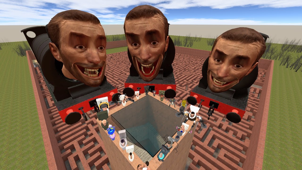 SKIBIDI TOILET TRAIN WITH ALL SMALL AND OTHER BOSSES IN BIG MAZE EPISODE 149