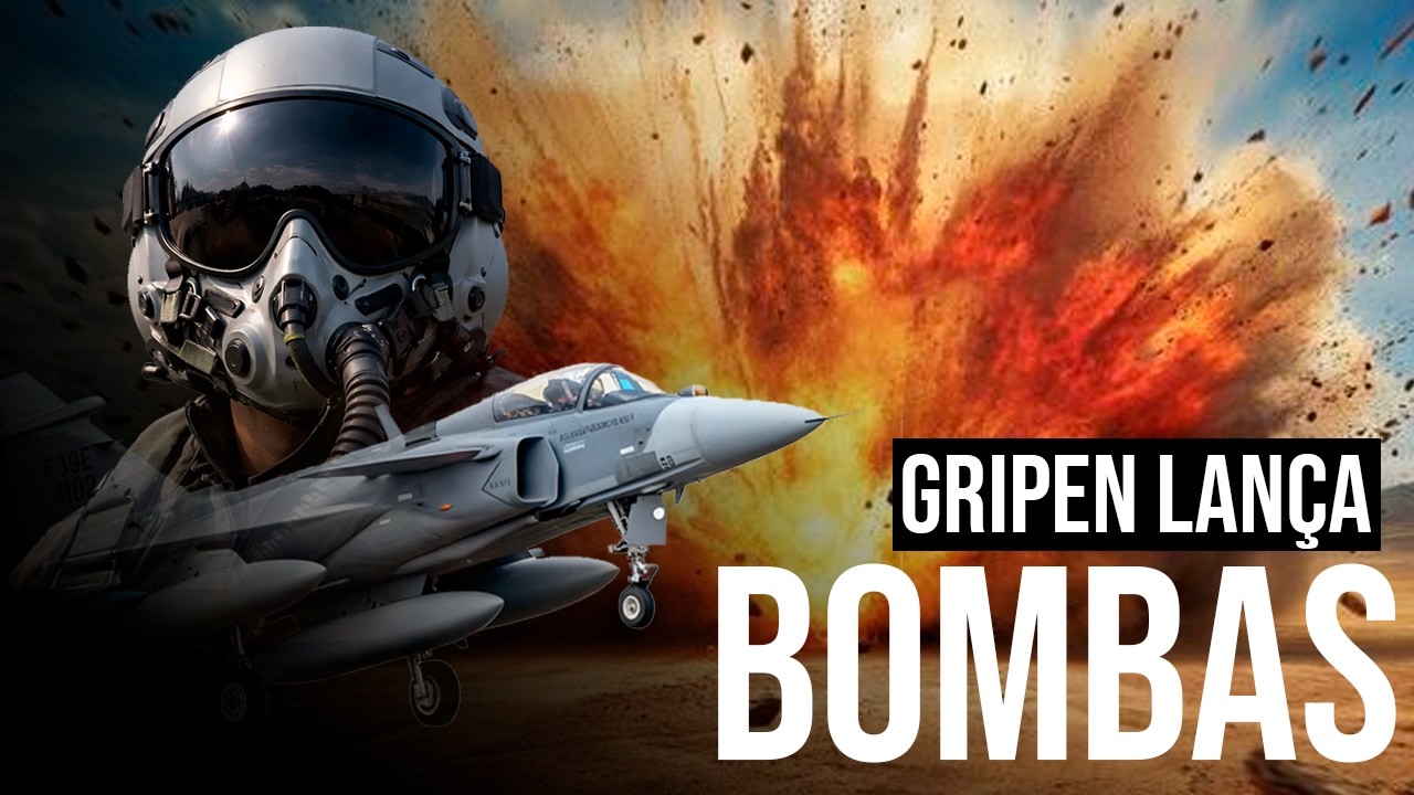 Gripen, da Força Aérea Brasileira, lança bombas em campanha de testes de capacidades