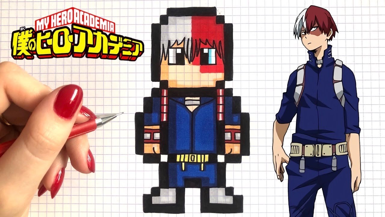 TUTO DESSIN SHOTO PIXEL ART MY HERO ACADEMIA