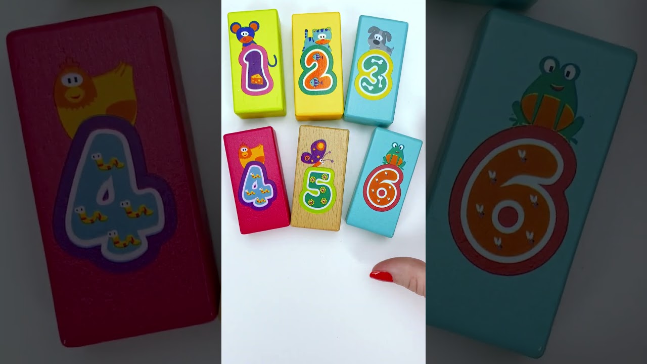 Цифры От 1 до 9 🔢 Яркие Кубики для Малышей 🎨