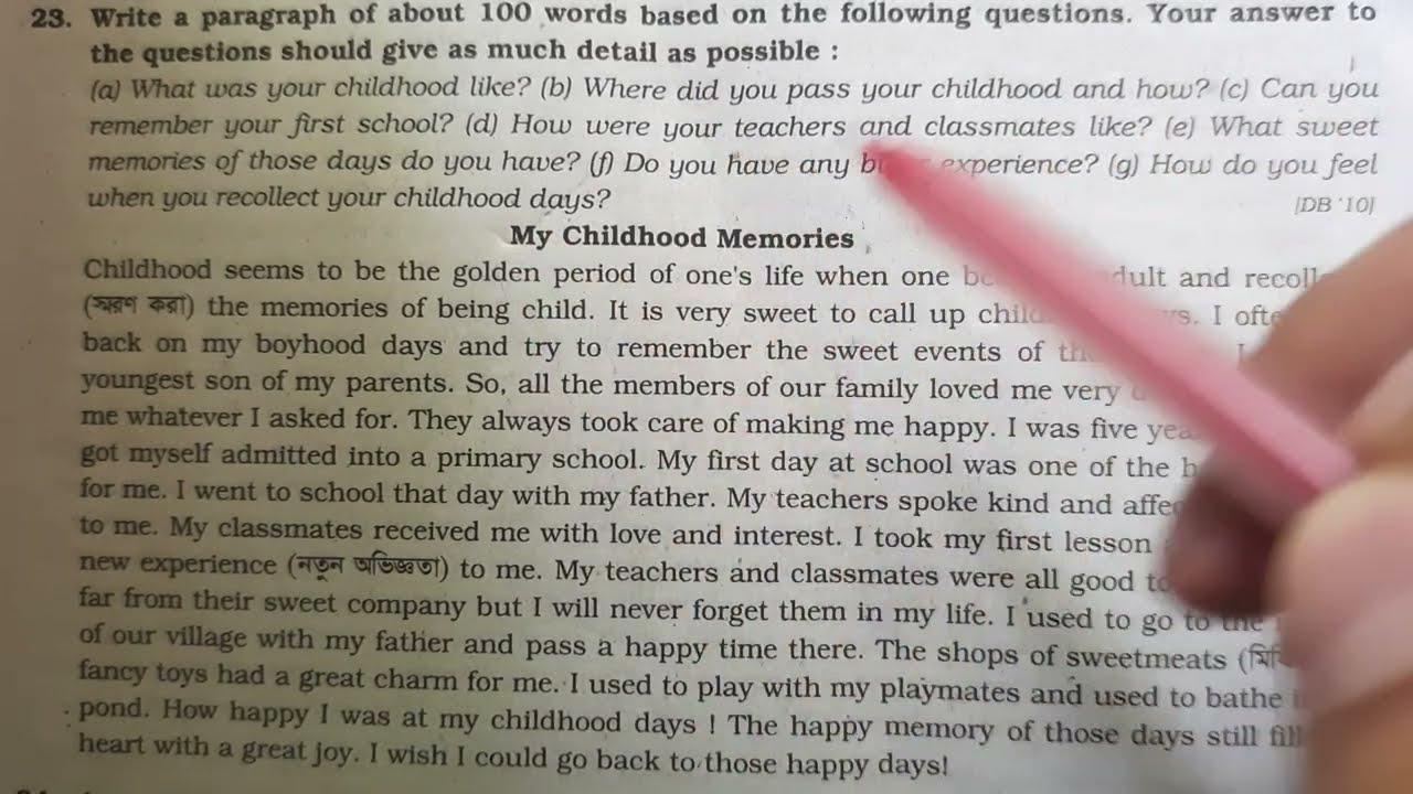 my childhood memories English paragraph