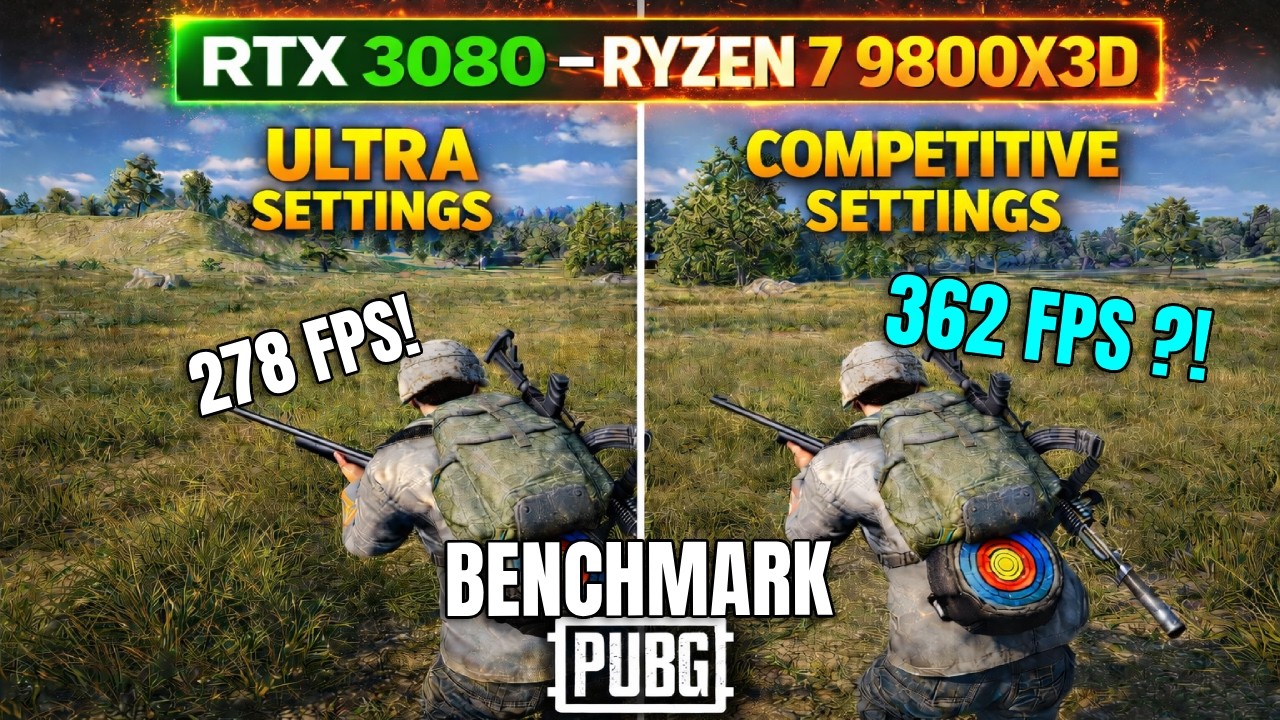 RTX 3080 + 9800X3D vs. PUBG - Ultra vs. Competitive Settings Crazy FPS boost?