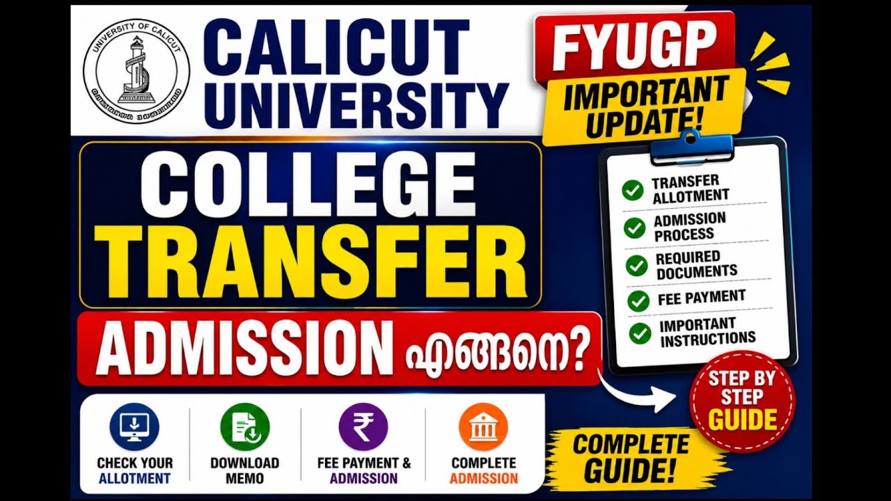 Calicut University FYUGP College Transfer 2026 | College Transfer Admission എങ്ങനെ? | Complete Guide