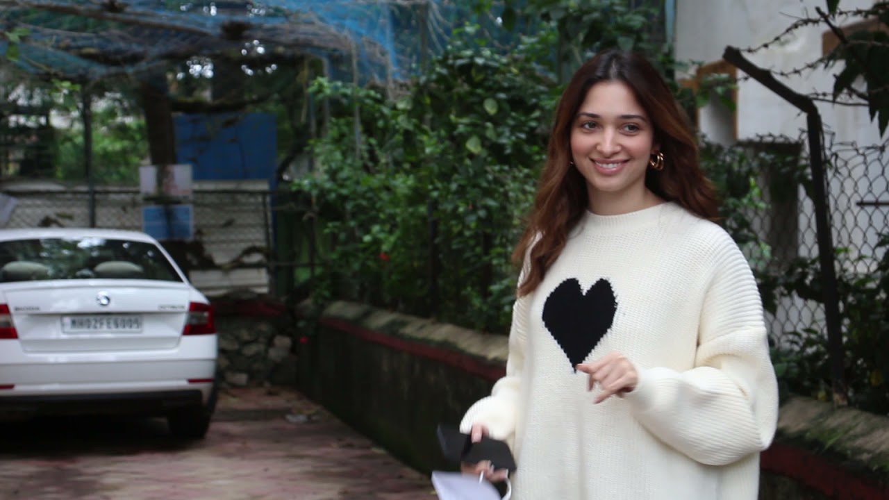 Tamannaah Bhatia Spotted Satyam Studio Outside At Juhu