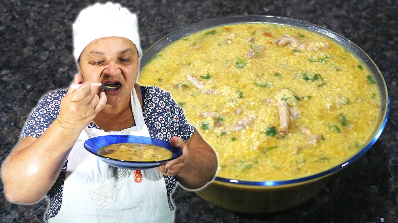 canja com pé de galinha
