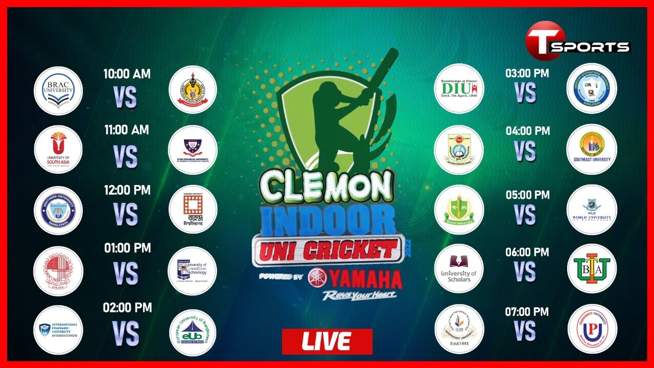 LIVE | Clemon Indoor Uni Cricket | Day - 5 | T Sports