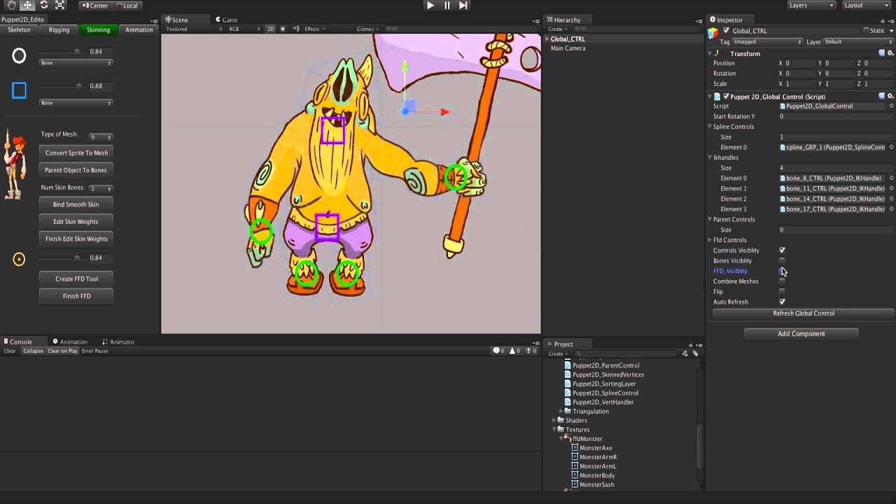 Puppet2D Monster FFD Fast Tutorial