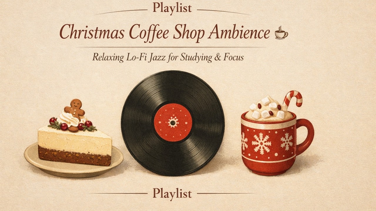 𝐏𝐥𝐚𝐲𝐥𝐢𝐬𝐭 🎧 Christmas Coffee Shop Ambience 🎄☕ | Relaxing Lo-fi Jazz for Studying & Focus