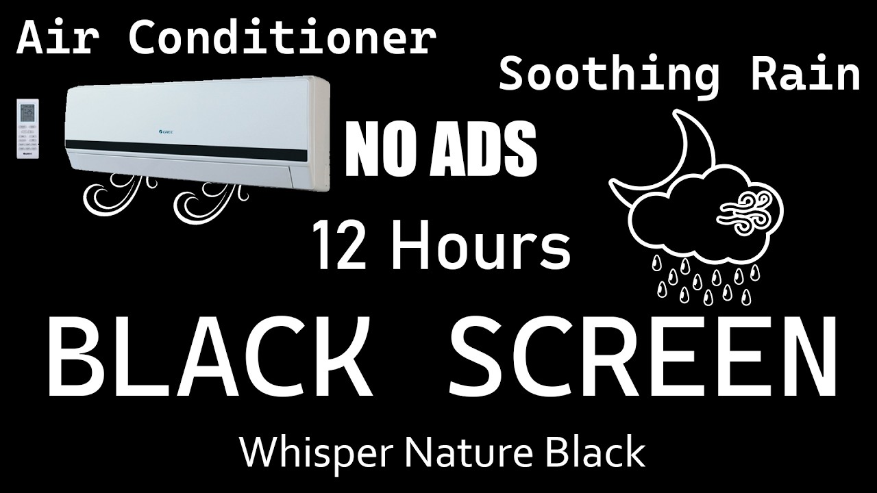 [NO ADS] Fall Asleep Fast with Air Conditioner Sound and Soothing Rain Tonight | Black Sreen