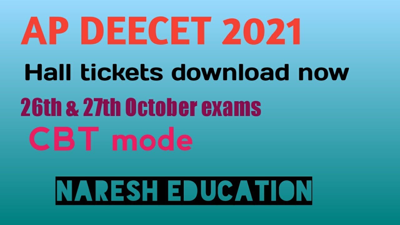 AP DEECET Hall tickets download by Naresh Education