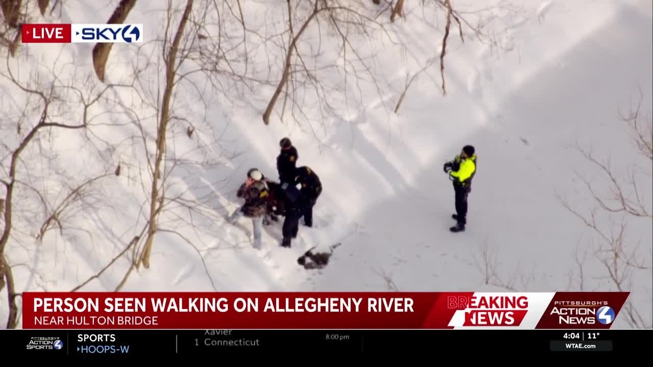 Person taken into custody after walking along the frozen Allegheny River
