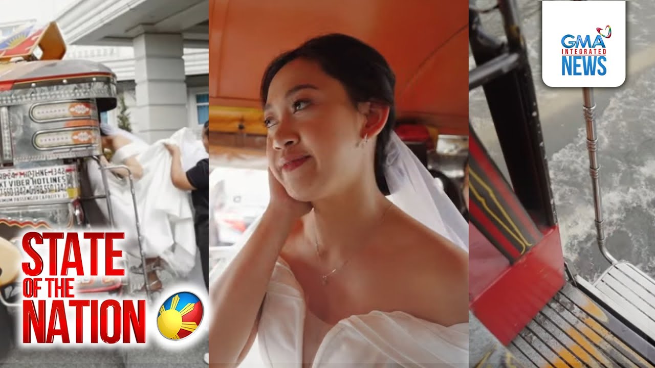Bride, sumakay ng jeep patungong simbahan; hindi na nasundo ng bridal car dahil sa baha | SONA