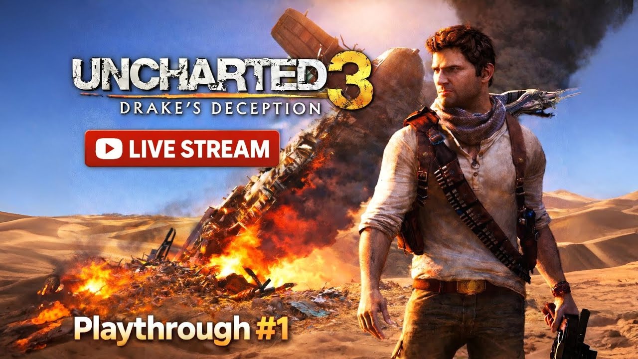 Uncharted 3: Drake’s Deception LIVE 🔥 | Epic Desert Adventure Begins! | Playthrough #1