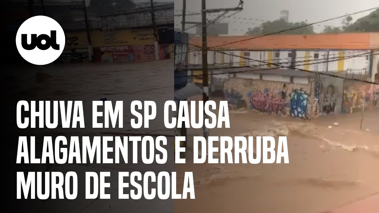 Chuva em SP alaga trem, inunda regi&atilde;o do Allianz Parque e derruba muro de escola; veja