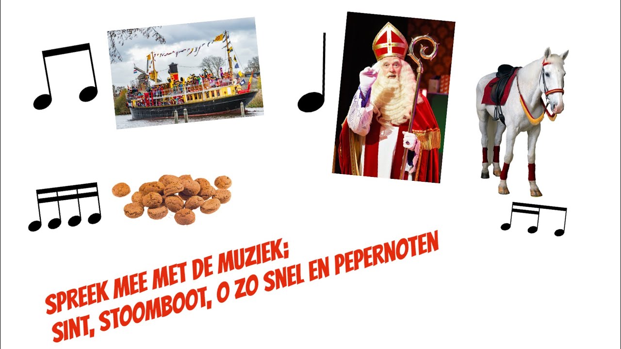 Sinterklaasritmes met Sint, o zo snel, stoomboot en pepernoten 