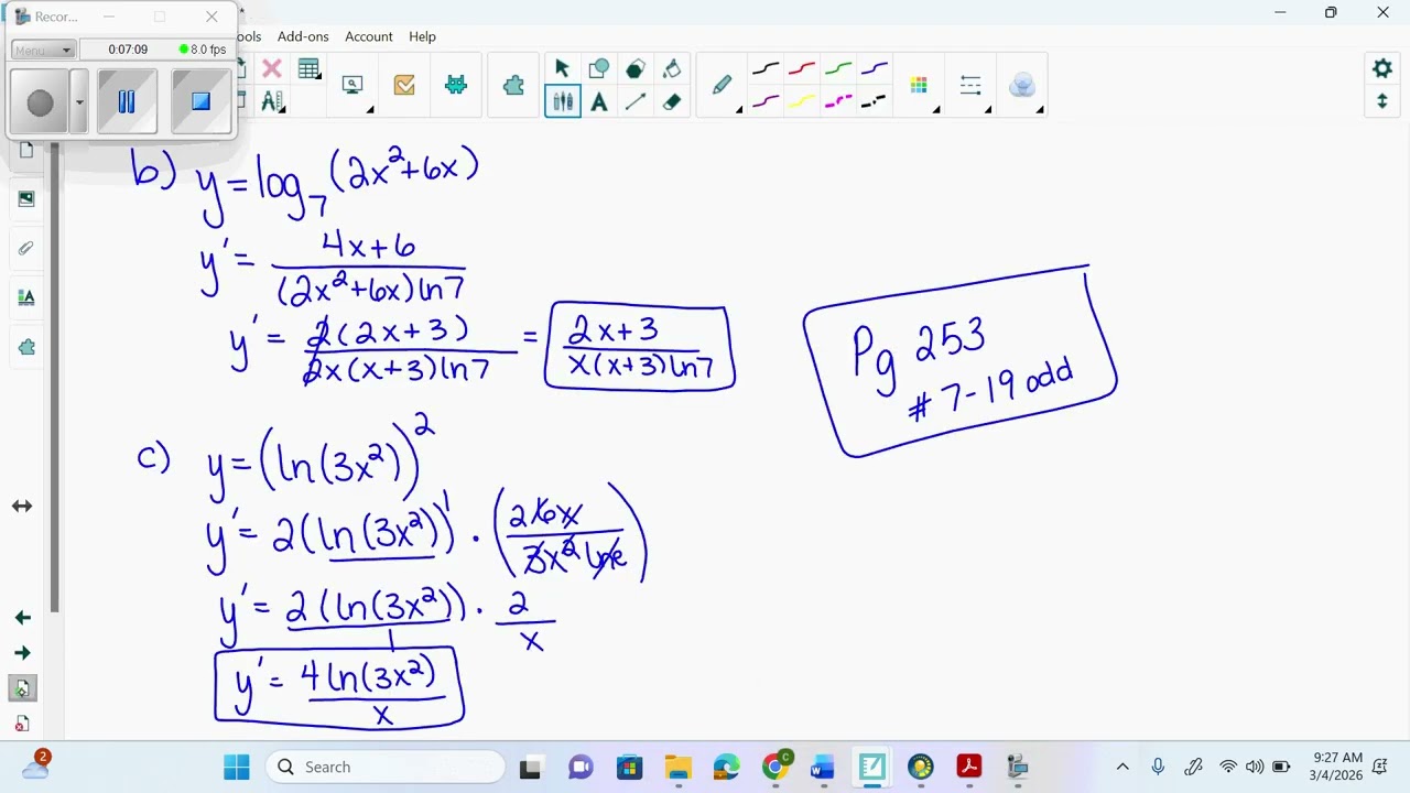 March04 logarithmic differentiation