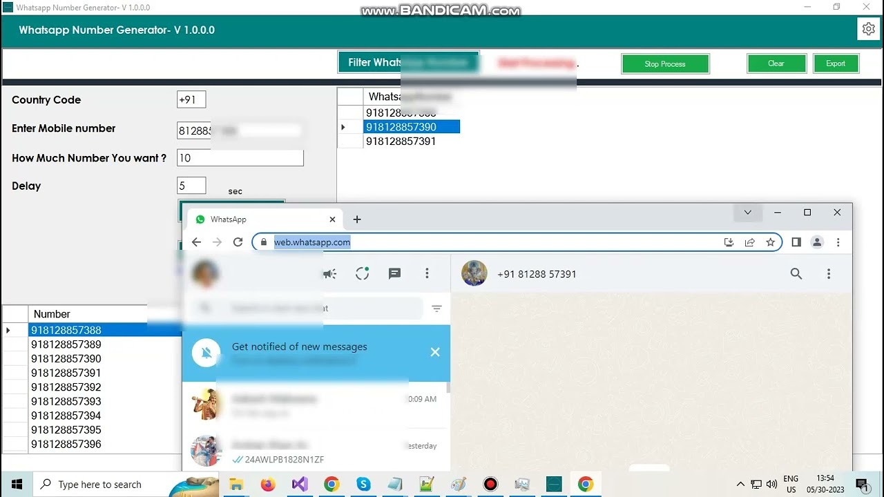 Whatsapp Number Generator and Validator
