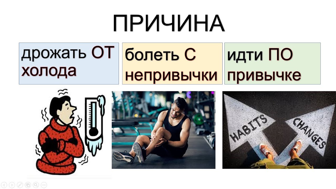Предлоги ОТ, С, ПО для выражения ПРИЧИНЫ в простом предложении