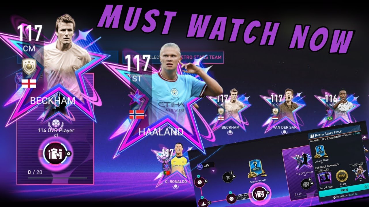 NO WAY🤧HAALAND & BECKHAM 117⁉️How to Unlock 114 - 117 OVR Player Retro Stars Pack in FIFA Mobile 23