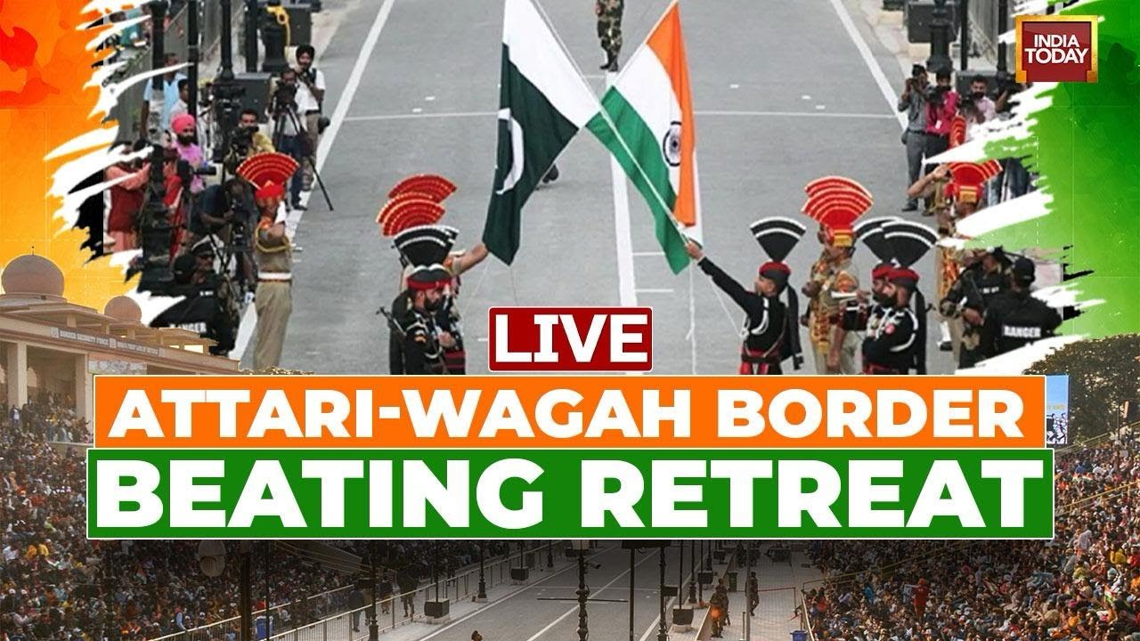 Live: Beating Retreat Ceremony: Attari-Wagah Border Beating Retreat Ceremony |  77th Republic Day
