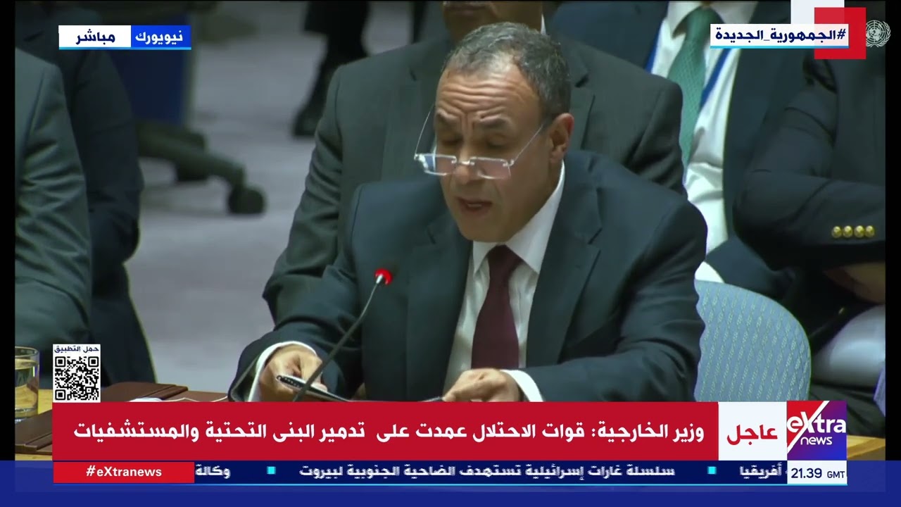 وزير الخارجية يلقي كلمة مصر في جلسة مجلس الأمن حول التطورات في الشرق الأوسط