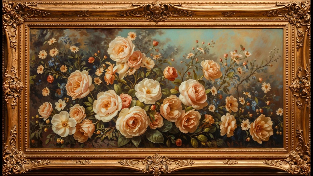 Vintage Lyrical Vibe Framed Art | 4K Ultra HD | TV Wallpaper Background