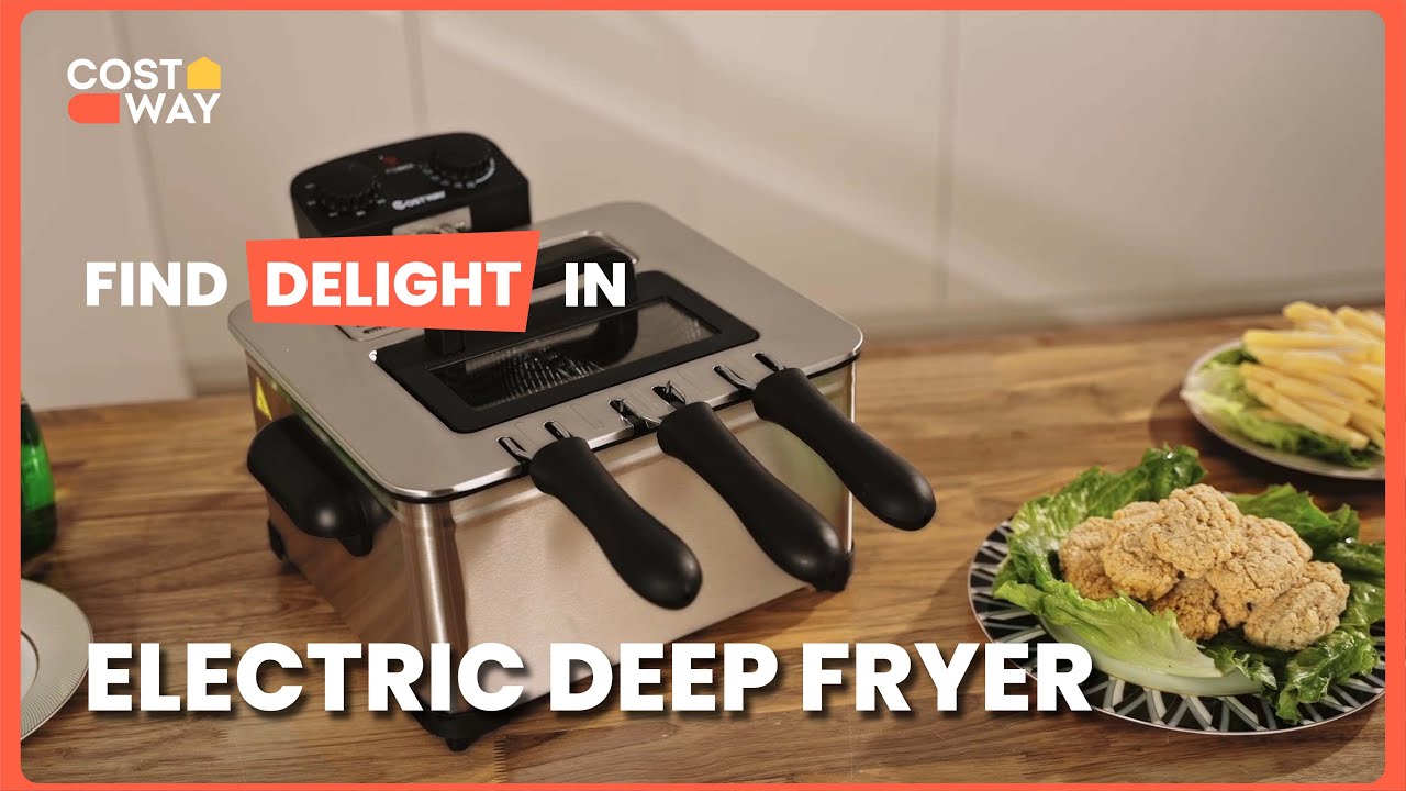 COSTWAY - Electric Deep Fryer 5.3QT/21-Cup Stainless Steel 1700W 🥠EP24955US #costway #review