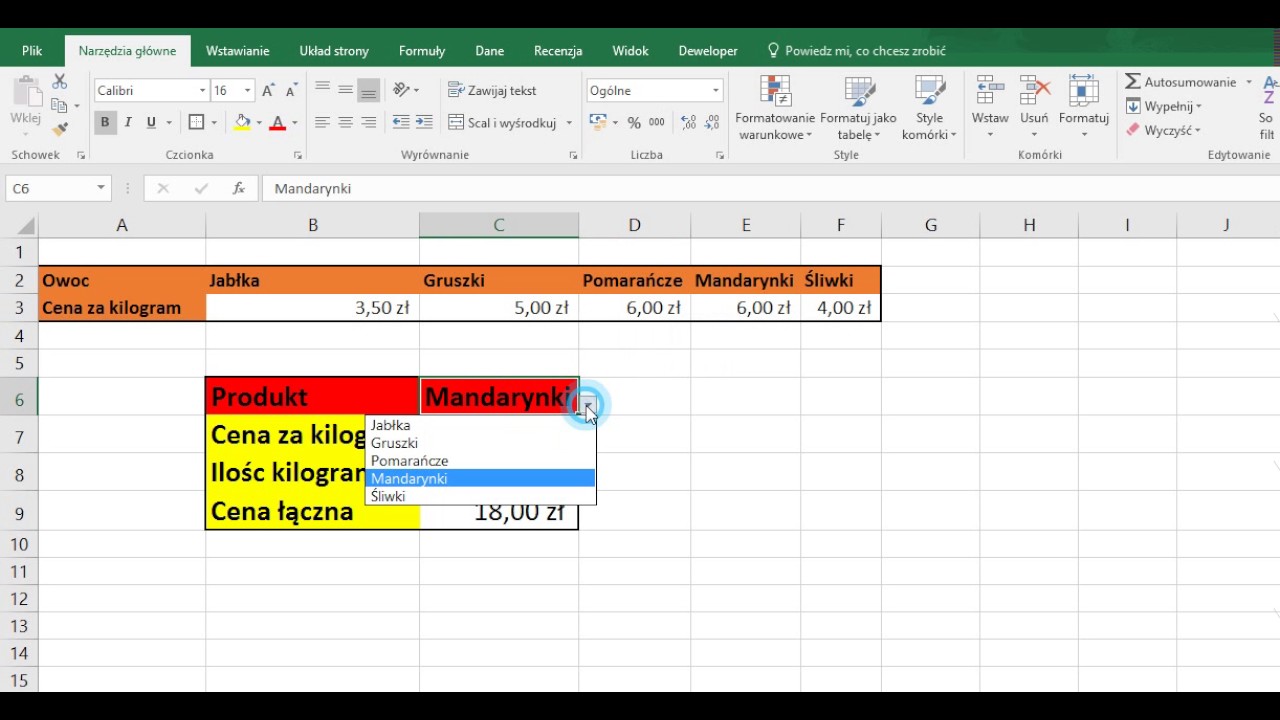 Excel - Wyszukaj poziomo