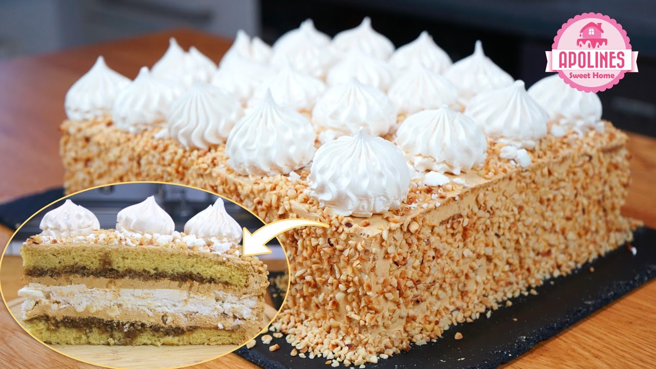 ბეზეს და ყავის ტორტი ავრორა 🍰 Cake Aurora With Meringue And Coffee Flavor