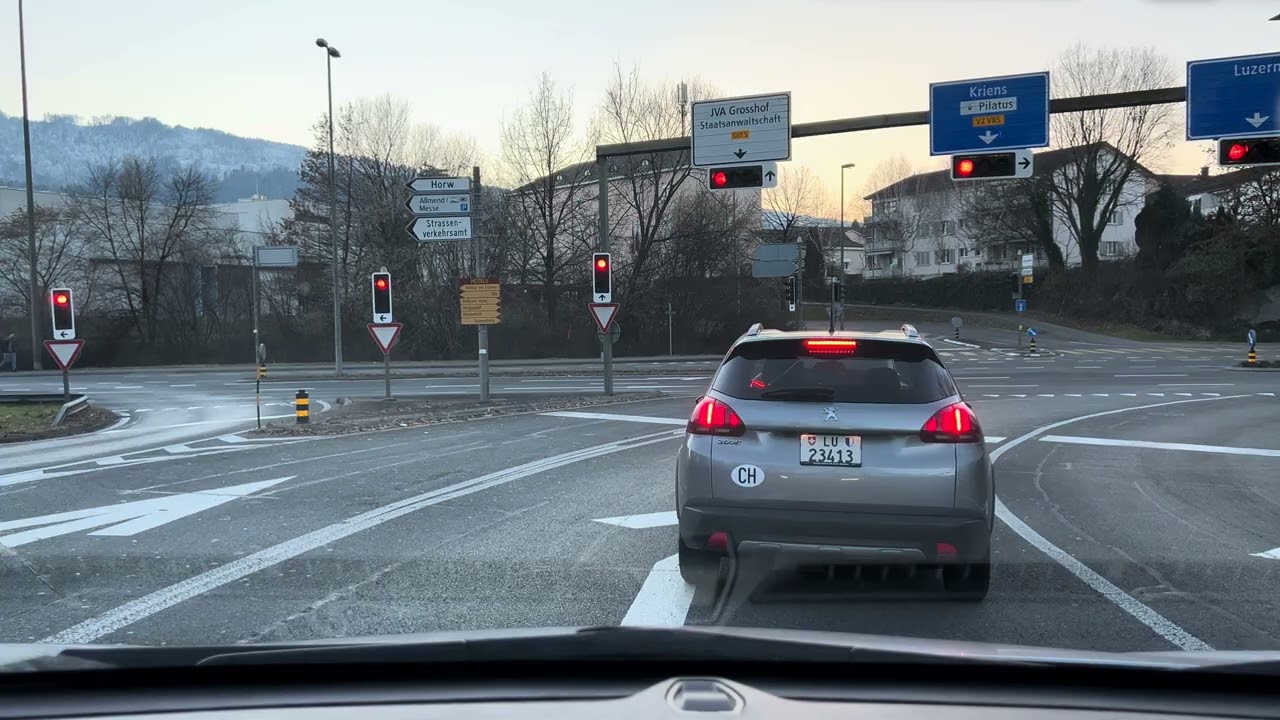Wednesday Drive from Emmen to Kriens 4K. 31.12.2025 - Enjoy and Relax