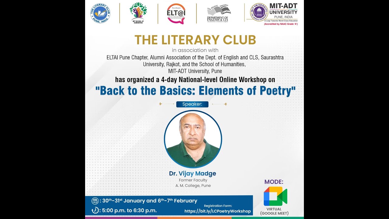 Back to the Basics: Elements of Poetry II Dr. Vijay Madge