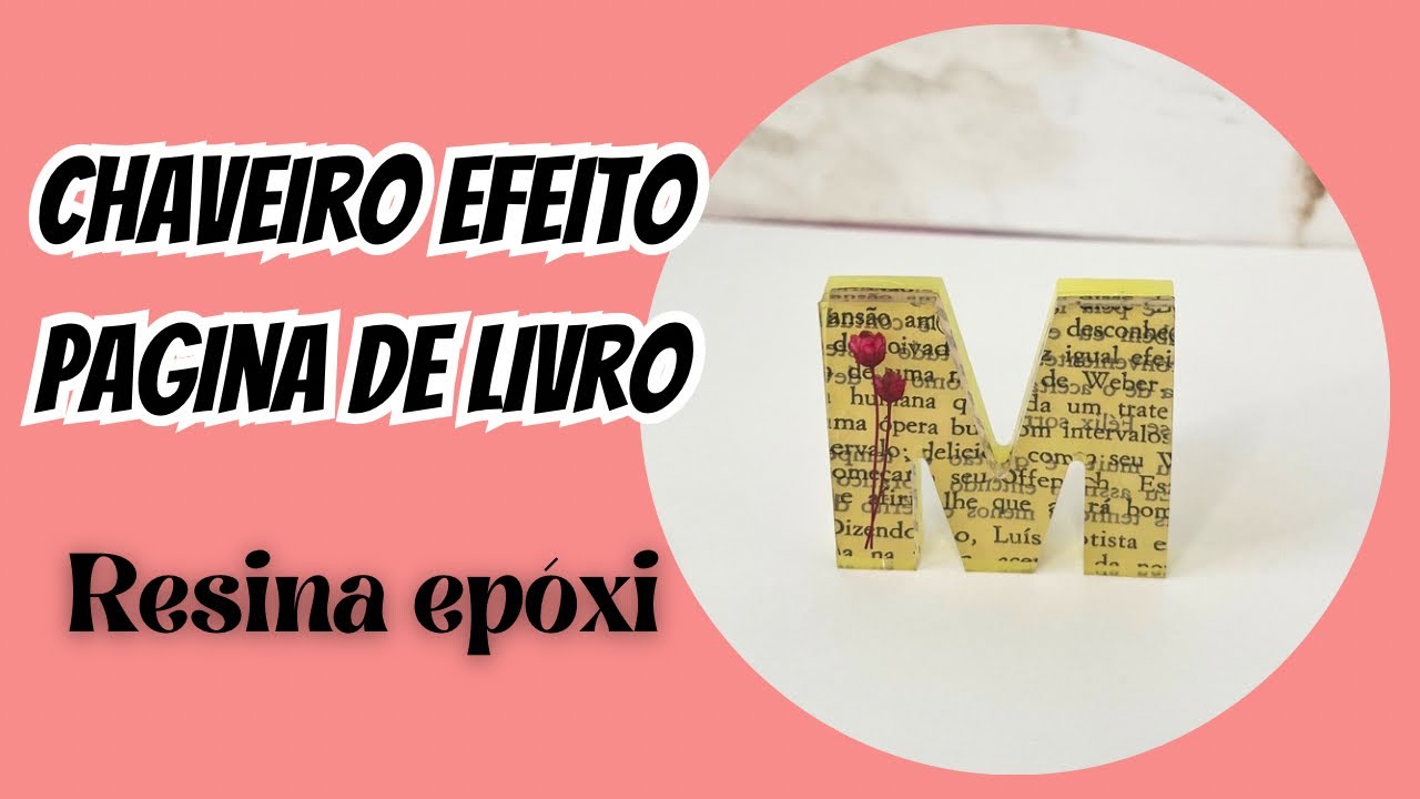 CHAVEIRO DE RESINA EFEITO PÁGINA DE LIVRO / RESINA EPÓXI - Fernandes Fernandes