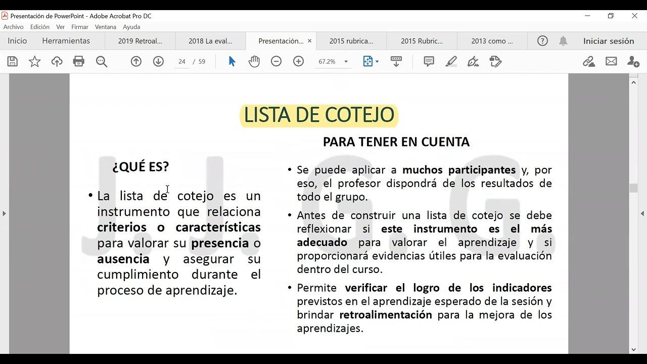 Rúbrica y retroalimentación