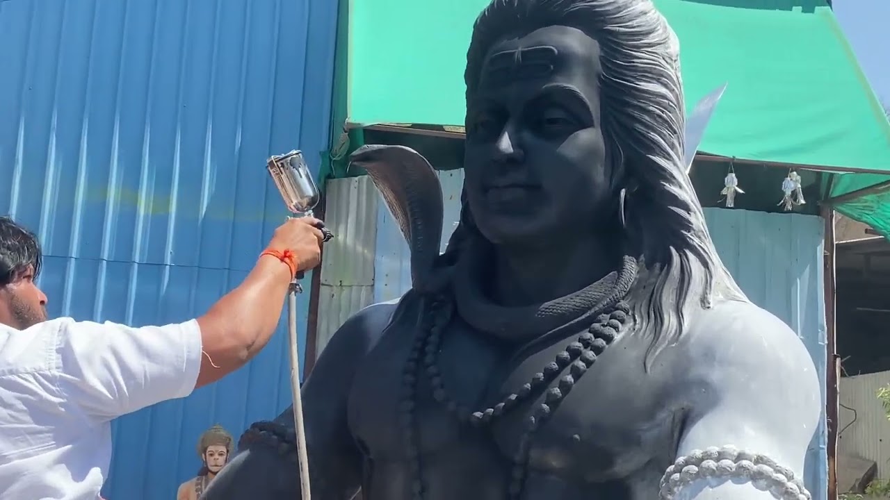 Bholenath murti full fiberglass video and spre colours paint #fiberglassmold #artwork #vlogs