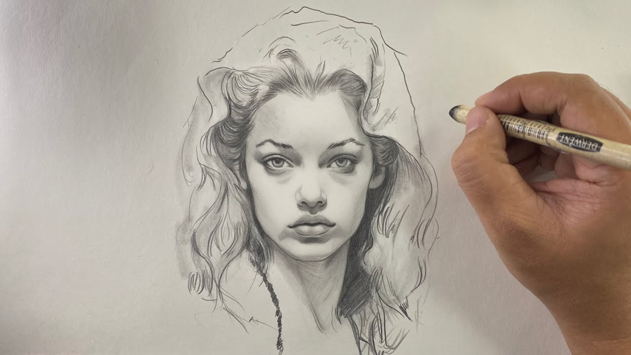How to Draw a Portrait Sketch of Girl Using Pencil